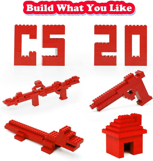 Classic Building Bricks, 100 Piece 2x4 Blocks, STEM Creative Toys Compatible with All Major Brands (Red)