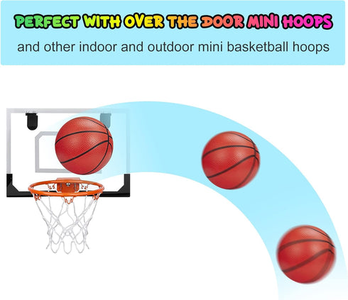 Mini Basketballs 3 Pack - 6" Small Basketball Set with Pump, Durable PVC for Mini Basketball Hoop, Indoor Outdoor Toy