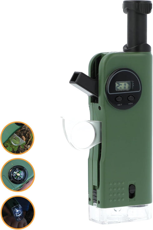 Carson X-Scope Kids Multi Purpose Optical Pocket Tool with 30x Microscope, 8x Telescope, Flashlight