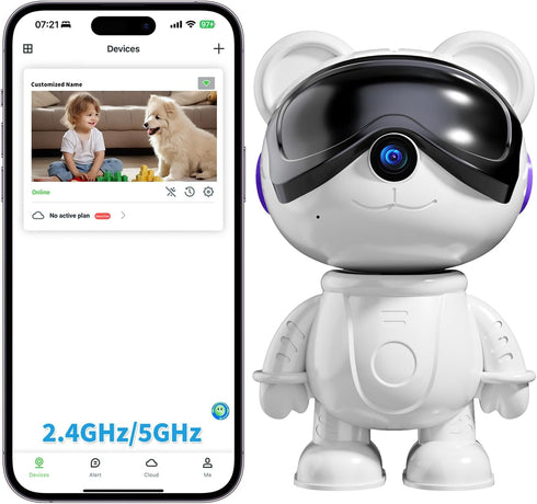dzcctvipc -Cute Bear-2K Wireless-Smart Robot-Home Security - Camera,Nanny & Pet Motion Monitor,Baby Cry