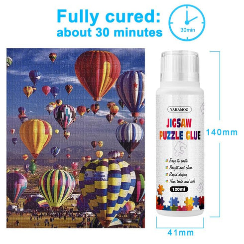 YAKAMOZ - Updated Jigsaw Puzzle Glue with Sponge Head - Clear Water-Soluble Craft Glue for 1000/1500/3000 Pieces