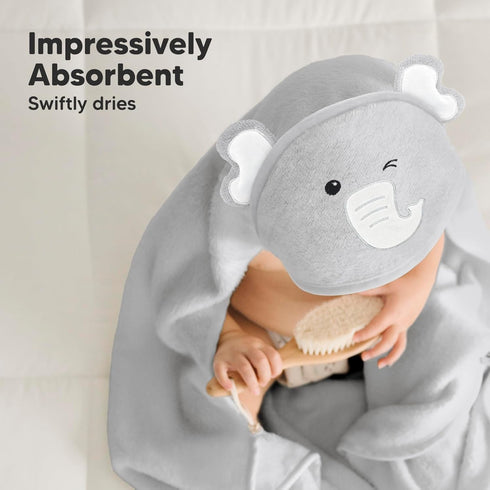 KeaBabies Hooded Baby Towel for Newborn - Large Baby Bath Towels with Hood for Boys, Girls, Toddler, Extra Absorbent