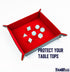 FanRoll Fold Up Velvet Dice Tray: Red with PU Leather Backing for Dungeons and Dragons