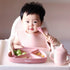Ginbear Silicone Baby Spoon and Fork Set for Self-Feeding, Toddler Flatware 6 Months+ (Hazy Green/Almond)