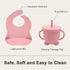 Set Silicone Baby Feeding | Baby Led Weaning Supplies Includes Suction Bowls and Divided Plates, Adjustable Bib, Baby