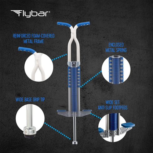 Flybar Master Pogo Stick for Ages 9+, 80 to 160 lbs, Easy Grip Handles, Anti-Slip Pegs, Outdoor Toys