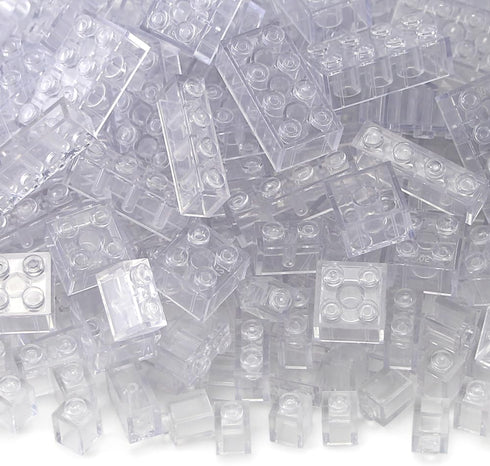 Feleph 260 Pieces Trans-Clear Bulk Bricks Classic Building Creative Play Blocks Set, Compatible with Major Brands