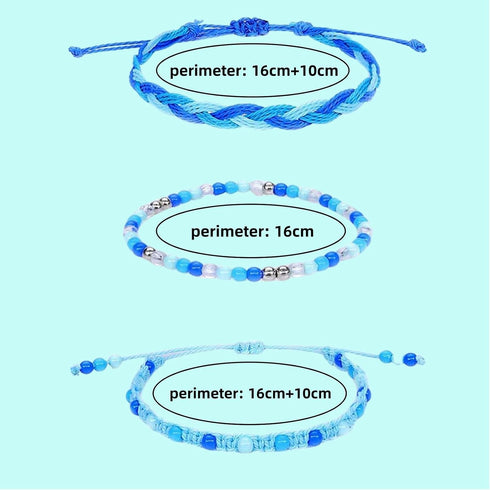 YANMIN 15pcs Braided Beaded Friendship Bracelets for Teens Girls, Handmade Stackable Woven Cute Bracelets