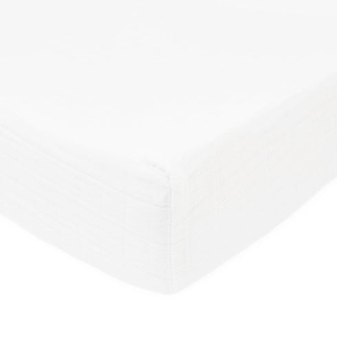 Organic Cotton Muslin Changing Pad Cover in White
