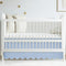 Hahafelt Blue Scalloped Crib Skirt 28"x 52" with 14" Drop Pleated Dust Ruffle