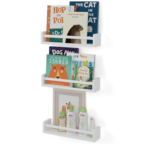Set 3, Brightmaison Nursery Book Shelves - Floating Wall Shelves Baby, Kids, Nursery Wall Decor - Wall Mount Book