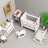 White Wooden Nursery Bedroom Dollhouse Furniture Set (5pcs) 1:12 Scale, Non-Toxic Paint