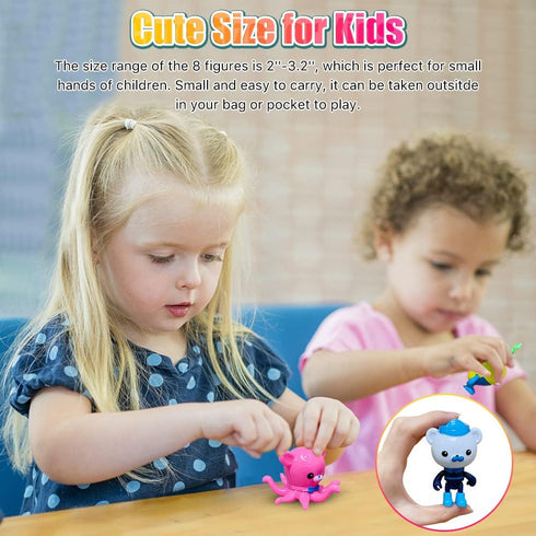CHANECALL Action Figures Toy, 8 Pcs Cake Topper Figures Decorations, Mini Animals Figurines Playset, Ocean Educational Toys Set for Kids for Birthday Party Supplies Christmas