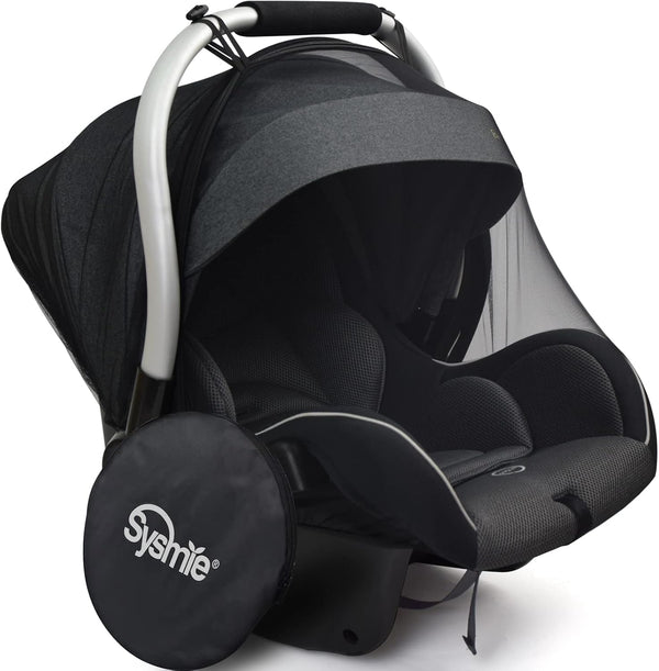 Mosquito Net for Stroller and Car Seat - Universal Fit, Durable Quality with Zipper - Black Color