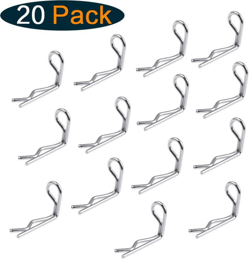 HobbyPark RC 1/16 1/18 Body Clips, 90-Degree Angle Springy Pins for Traxxas Redcat Racing WLtoys (20-Pack)