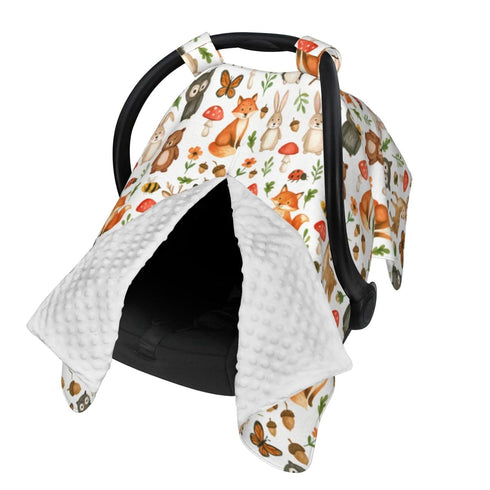 KiuLoam Woodland Animals Baby Car Seat Canopy, Nursing Cover for Mom Breastfeeding Scarf, Infant Car Seat