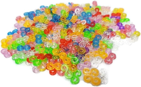 S-shine Clips for Loom Rubber Band, DIY Bracelet Making Refill Kit Connectors (like S Clips C Clips)