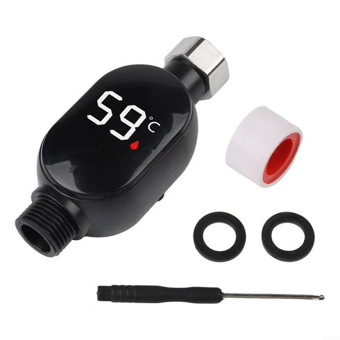 Shophubio 0-99C 1/2 Inch Digital Shower Thermometer with LED Color Display, Water Temperature Gauge for Baby Bath