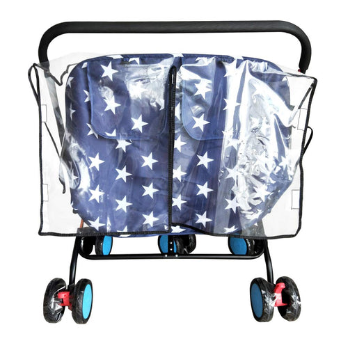 Weather Shield for Double Stroller - Universal Size Side by Side Baby Umbrella Rain Cover, Waterproof Jogger City