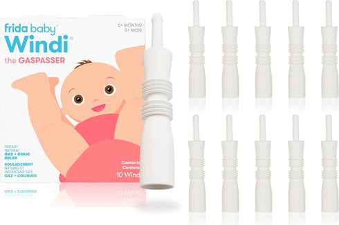 Frida Baby Windi Gas Passer - Baby Gas Relief and Colic Relief, Naturally Release Constipation, 10 Count (Pack of 2)