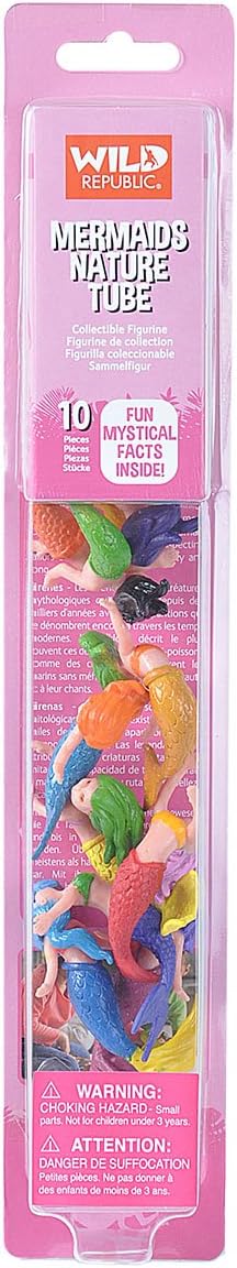 10-Piece Wild Republic Mermaid Figurines Tube, Mermaid toys, Underwater, Sirens, Kids Gifts