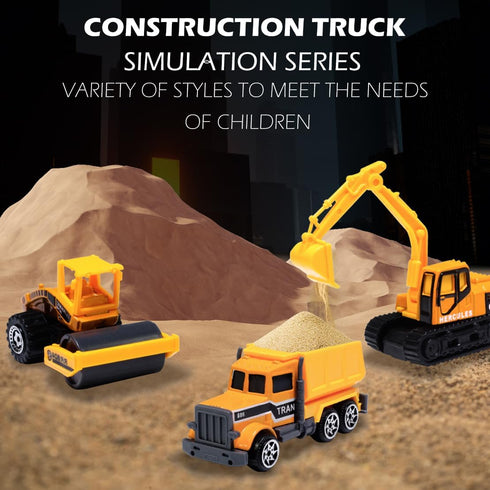 6PCS/Set bulldozers, 3 Oriate Construction diecast car, Including Forklift, Excavator & Other Educational Indoor