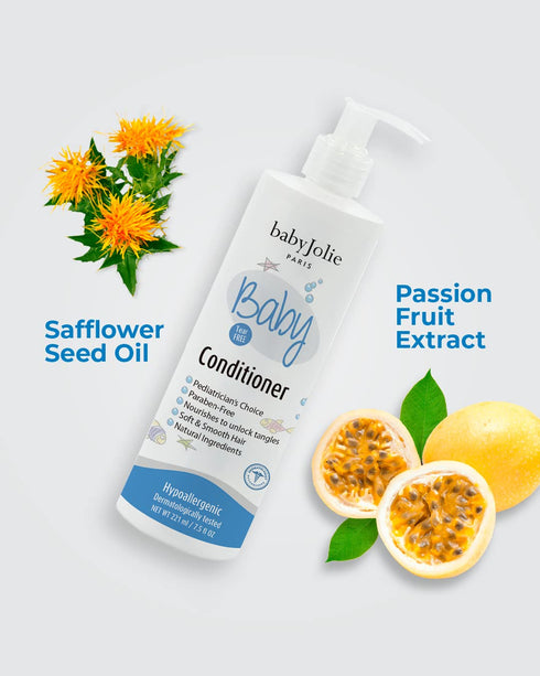 7.5oz 7.5oz Baby Jolie Tear-Free Bath Essentials for Infants and Toddlers | Shampoo + Hair Conditioner