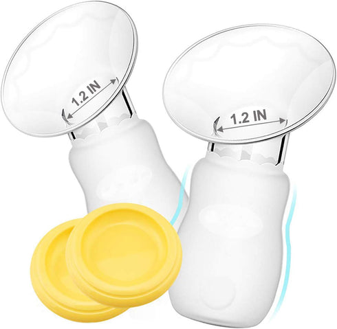 Wanateber 2 Pack Silicone Manual Breast Pump with Protective Lid, 100% Food Grade