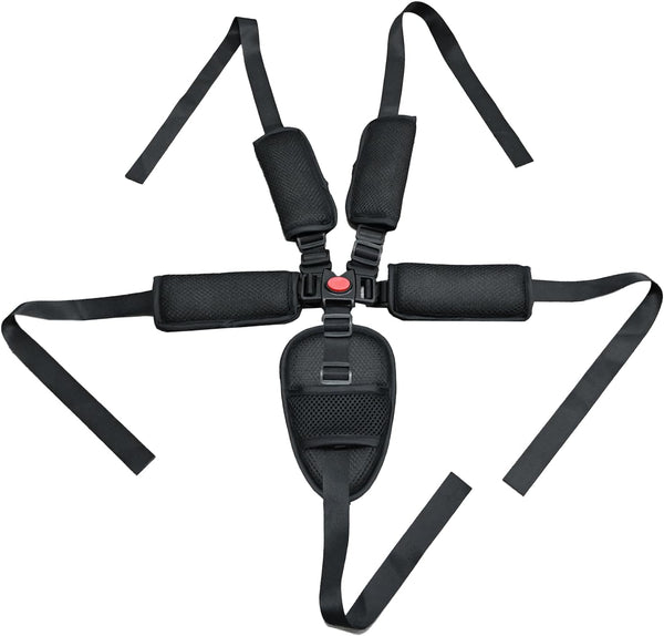 5 Point Harness Seat Belt for High Chair,Universal Seatbelt Crotch Cushion Shoulder