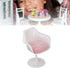 Fine Workmanship Doll House Office Chair, White Pink Round Feet Casual Rotatable Chair for 1:6 Doll House (with