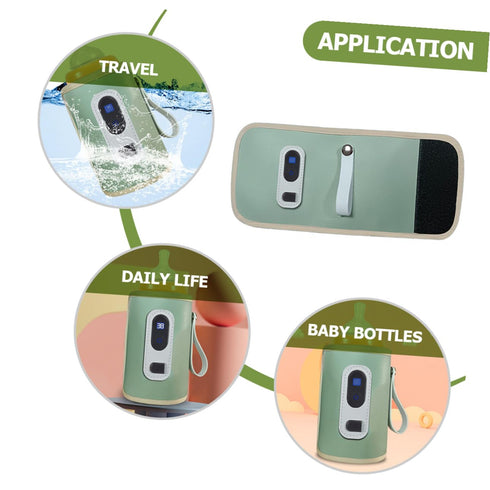 Digital Bottle Warmer with Adjustable Temperature Heating for Outdoor Travel Portable Insulated Feeding Bottle Warmer
