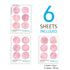36pcs Pink Polka Dot Wall Decals, Watercolor Dots Wall Sticker for Kids, Nursery Room (6 Sheets)