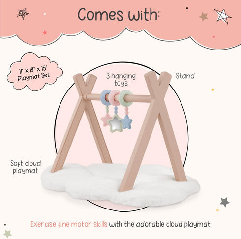 3 14-inch 2 Set LullaBaby Play Gym Hanging Toys Baby Doll Accessories Pretend Play Kids Ages & Up Doll Playmat