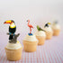 Gemini&Genius Bird Toys for Kids, 6Pcs Jungle Animal Bird Figures Gift Toys, Toucan, Parrot, Flamingo