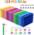 204 Pcs Magnetic Building Sticks Blocks Toys, 2.3" Length Educational Magnetic Stacking Toys Set for Kids