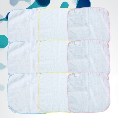 COMPUKAS 9pcs 30x30cm Burp Towels Cotton Small Square Kerchiefs High Density Water Absorption Soft Saliva Wipers