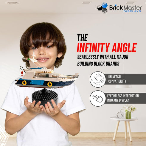 360 Sets Setup Infinity Motorized Turntable Display Stand Rotating Display for LEGO Smooth Spinning Base to Showcase