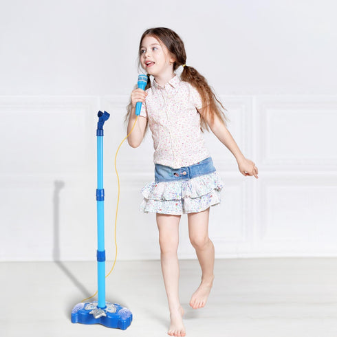 Toyvian Musical Toys Karaoke Machine for Kids with Adjustable Stand and Microphones,Music Sing Microphone Toy