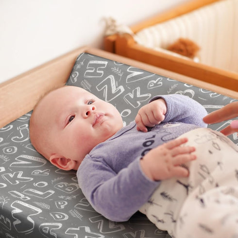 FIGEPO 4 Pack Changing Pad Cover for Baby Boys Neutral Unisex Fitted Breathable Baby Changing Pad Sheets for Toddler