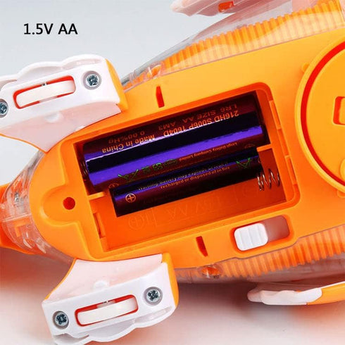 Nenekal Transparent Electric Gear Gold Fish Toddler Toys - Music & Lights with Bump and Go Technology for Babies Tummy