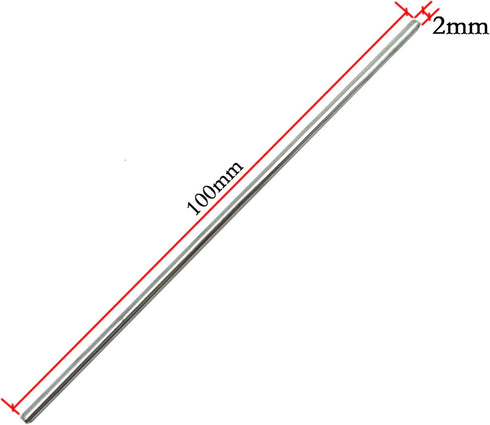 100Pcs Dia.2mm (2mmx100mm) EUDAX STEM Toys Shaft Round Rod Axles for DIY Toy RC Car Boat Helicopter Model Part