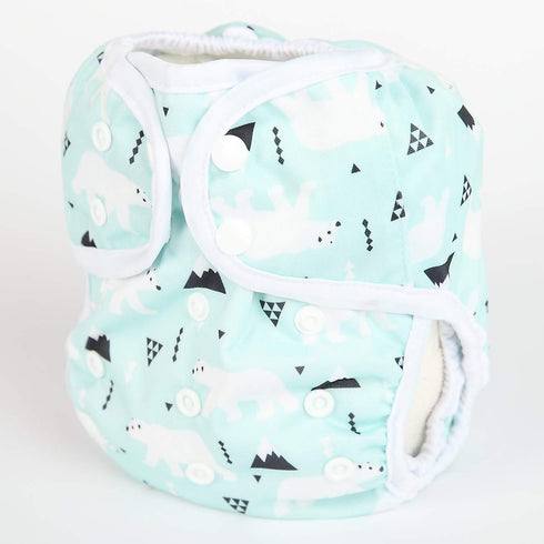 Sigzagor 8lbs 36lbs Baby Cloth Diaper Cover Nappy One Size to (Polar Bear)