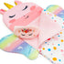 Baby Doll Sleeping Bag Toy Playset, Rainbow Unicorn Doll Bedding Accessories with Eye Mask for 12 Inch Doll