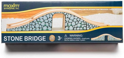 inc. Wooden Stone Bridge Set - 3 Piece Over & Under Bridge, Compatible with Major Brands