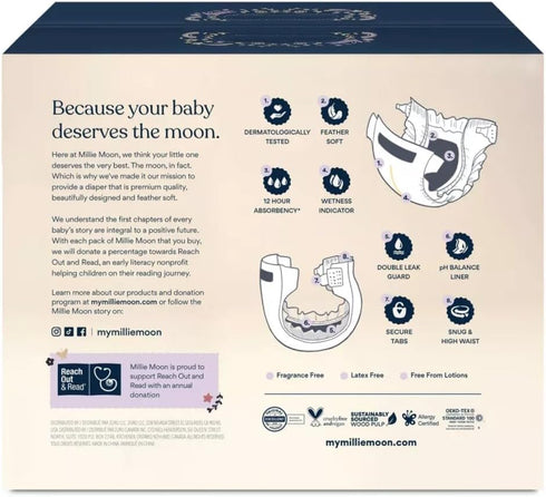 Generic 3, 88 Count, 13-24 lbs Millie Moon Luxury Diapers, Size White