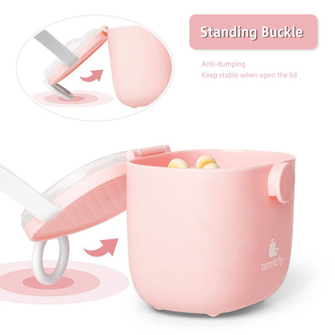 Termichy Baby Formula Dispenser, Portable Milk Powder Container with Carry Handle for Travel, 8.8OZ, Pink