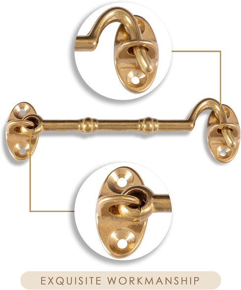 5.5” Privacy Hook and Eye Latch, Easy Lock for Barn Door, Set of 2