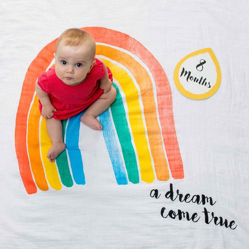 lulujo Baby First Year Milestone Blanket and Cards Set, A Dream Come True