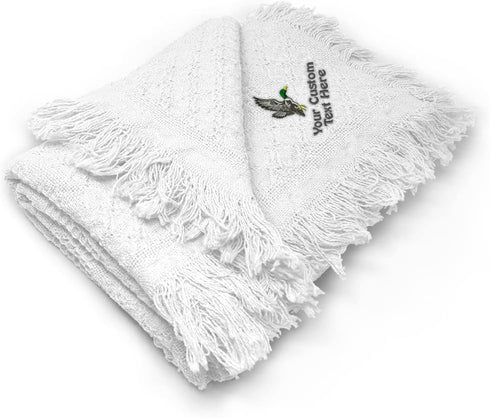 Fastasticdeals Custom Embroidery Nursery Bedding Baby Blankets for Boys & Girls Flying Duck