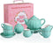 Sweejar Porcelain Tea Set for Little Girls, Kitchen Toys Tea Party Set for Kids, Includes Teapot, Cup & Saucer Set of 4